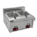 restaurant kitchen equipment stainless steel 6L+6L double tank gas deep fryer LPG gas potato chips frying machine